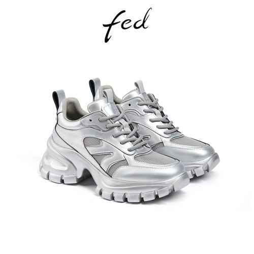 fed商场同款银色老爹鞋夏季新款女鞋增高鞋透气休闲鞋D0423-YA933 - 图3
