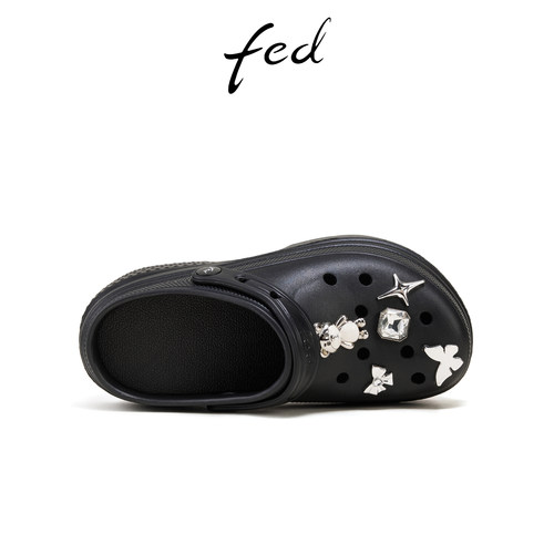 【樱桃熊联名款】fed厚底洞洞鞋夏季新款女鞋户外凉拖S0515-ZF650 - 图0