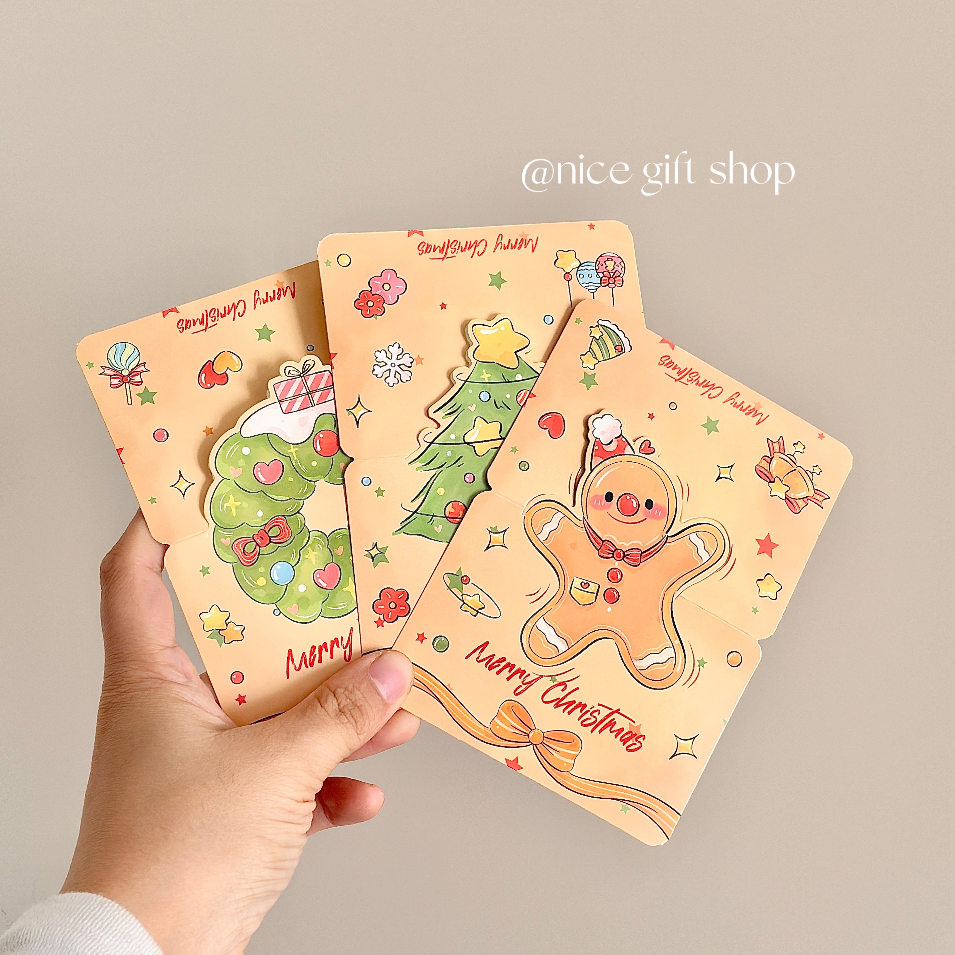 复古圣诞节姜饼人贺卡3D立体手写祝福语卡片节日蛋糕花束装饰信笺,淘宝优惠券,粉丝福利购,淘宝优惠卷