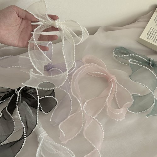 Nice Gift珍珠鱼尾纱丝带花束包装节日蛋糕礼物装饰DIY蝴蝶结缎带 - 图1