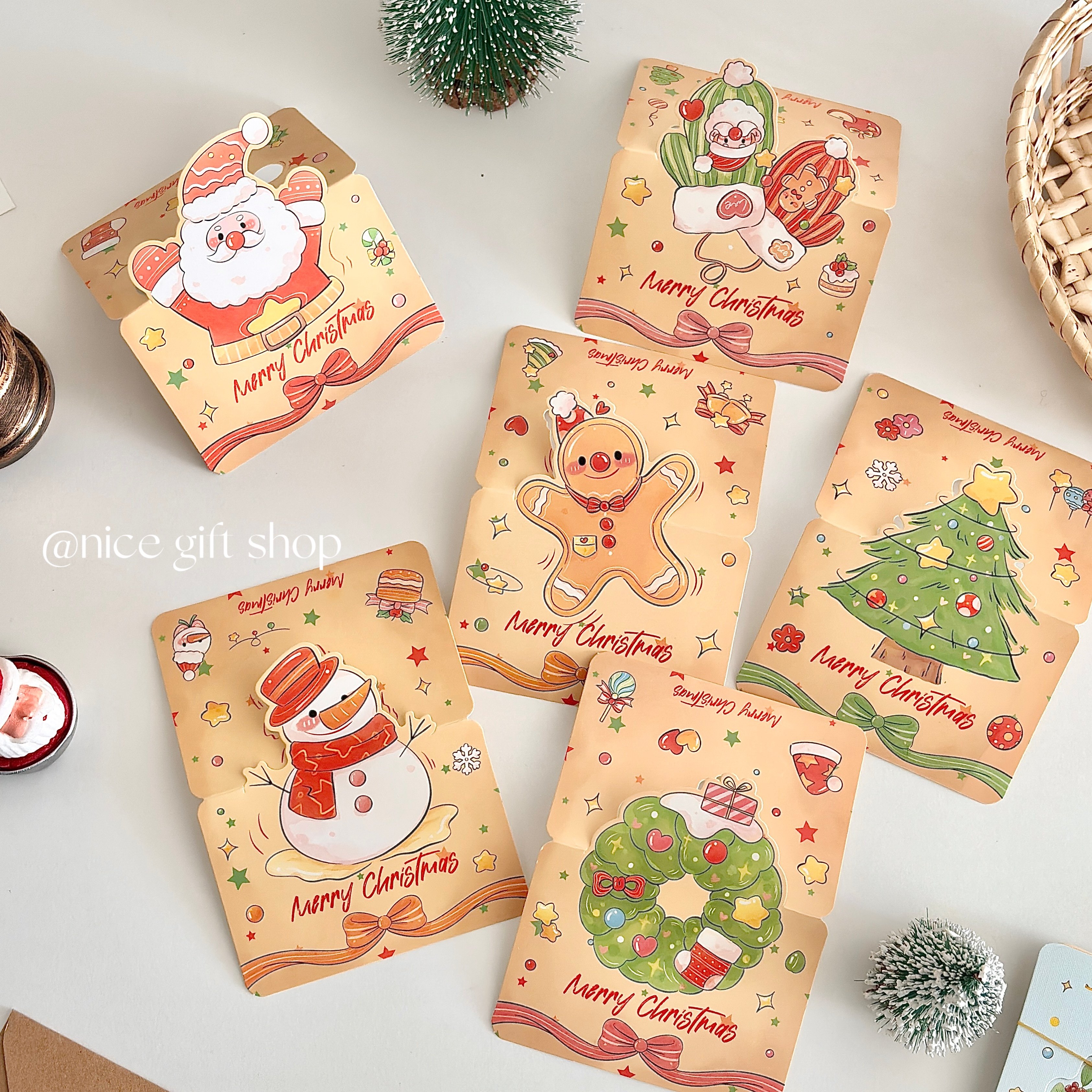 复古圣诞节姜饼人贺卡3D立体手写祝福语卡片节日蛋糕花束装饰信笺,淘宝优惠券,粉丝福利购,淘宝优惠卷