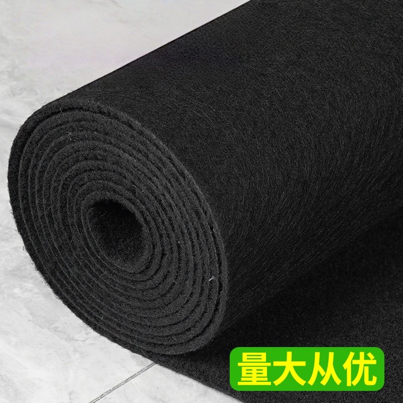 纯黑色地毯一次性婚庆婚礼布置舞台展会酒店T台结婚防滑工程长期