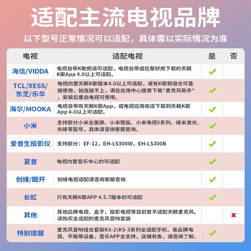 天籁k歌无线麦克风家用mm-5dmax适用于小米海信东芝雷鸟电视话筒 - 图1