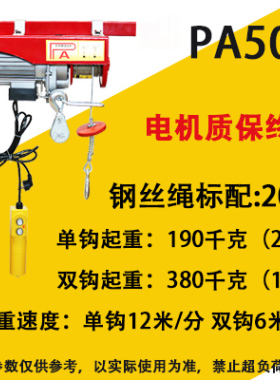 微型电动葫芦220V家用装修小型吊机1吨提升机升降起重卷扬机吊车