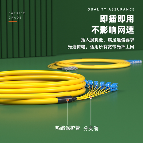 格兰维  单模集束分支跳线多芯尾缆2芯4芯6芯8芯12芯24芯48芯束状光纤跳线LC-SC-FC-ST电信级5G机房室内布线 - 图2