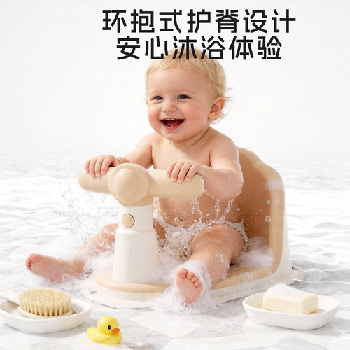 宝宝防滑浴凳洗澡坐椅婴儿洗澡神器可坐躺托新生儿童浴盆支架座椅 - 图0