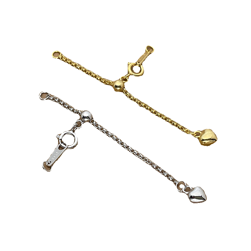 S925纯银调节扣抽拉式延长链尾链 DIY配件珍珠项链搭扣银扣子爱心,淘宝优惠券,粉丝福利购,淘宝优惠卷