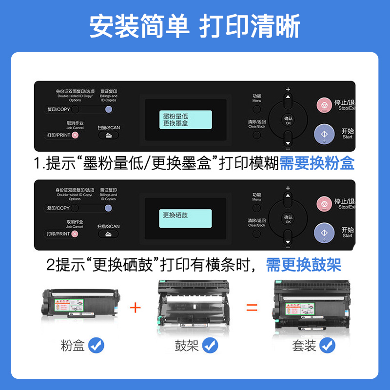 [顺丰包邮]适用联想M7400Pro硒鼓M7615dnaLT2451hM7605d兄弟7180粉盒dcp7080MFC73807480d2260TN2325墨盒 - 图2