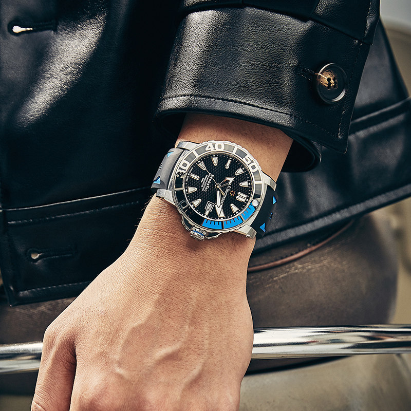 宝齐莱官方正品柏拉维系列红黑深潜腕表潜水表天文台认证机械男表 宝齐莱官方正品柏拉维系列红黑深潜腕表潜水表天文台认证机械男表