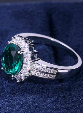 新款欧美engagementring绿色花朵