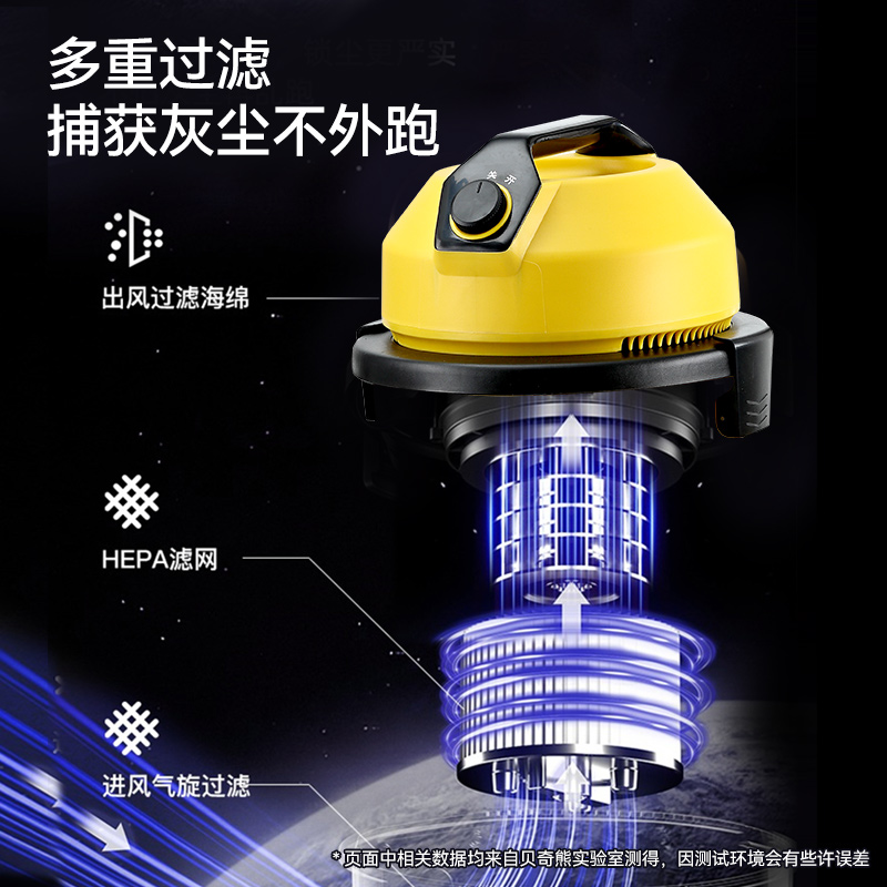 贝奇熊吸尘器家用超强大吸力轻音大功率工业美缝吸尘机开荒保洁