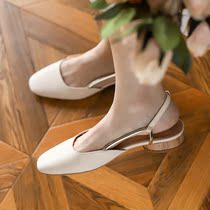 Hong Kong Baotou Sandals Womens 2022 New Summer Fashion Outwear With A Single Shoe Coarse Heel Fairy Shoes Matching Dresses