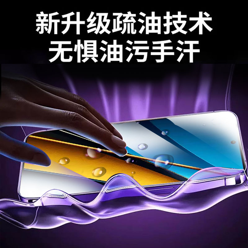无尘仓适用小米pocox6钢化膜pocox5pro手机膜pocox4por全屏mix3贴膜mi抗蓝光5g防摔poco秒贴x5全胶x6高清保护 - 图2