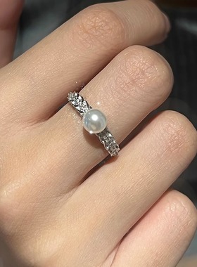 时尚个性仿珍珠戒指女小众设计