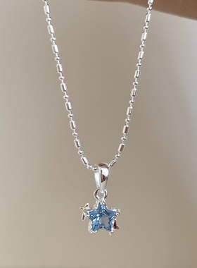 蓝色星星项链配饰女2025新款