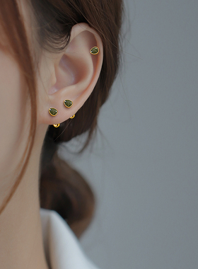 绿色耳骨钉牛油果耳钉睡觉不用摘