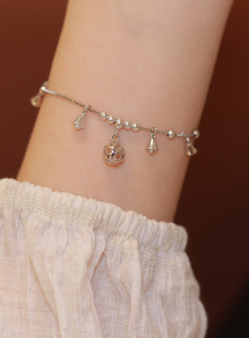 闺蜜铃铛手链女生脚链小众ins风