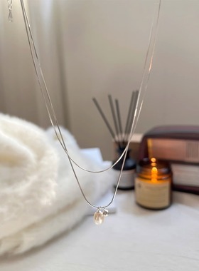 简约双层叠戴仿珍珠项链女2025年