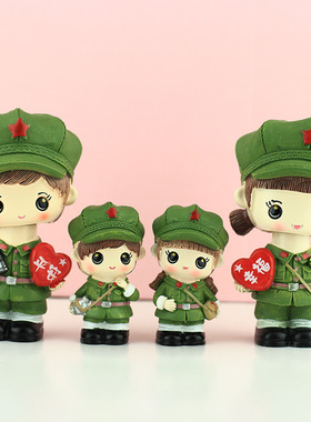 新款军人公仔手办家居饰品树脂摆件人偶小兵战士汽车装饰送人