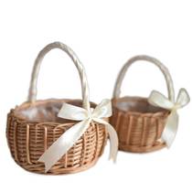 Flower Flower Blue Wedding Celebration Wedding Wedding Bridesmaid With Petals Weave Hand Flower Basket Dancing Flower Arrangement Performance Basket