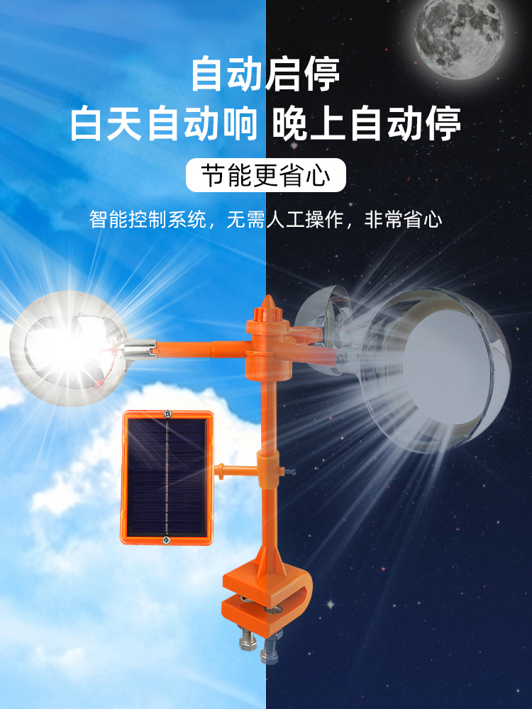 新款驱鸟神器太阳能高分贝语音风力驱鸟器果园农田专用赶鸟吓鸟器 - 图1