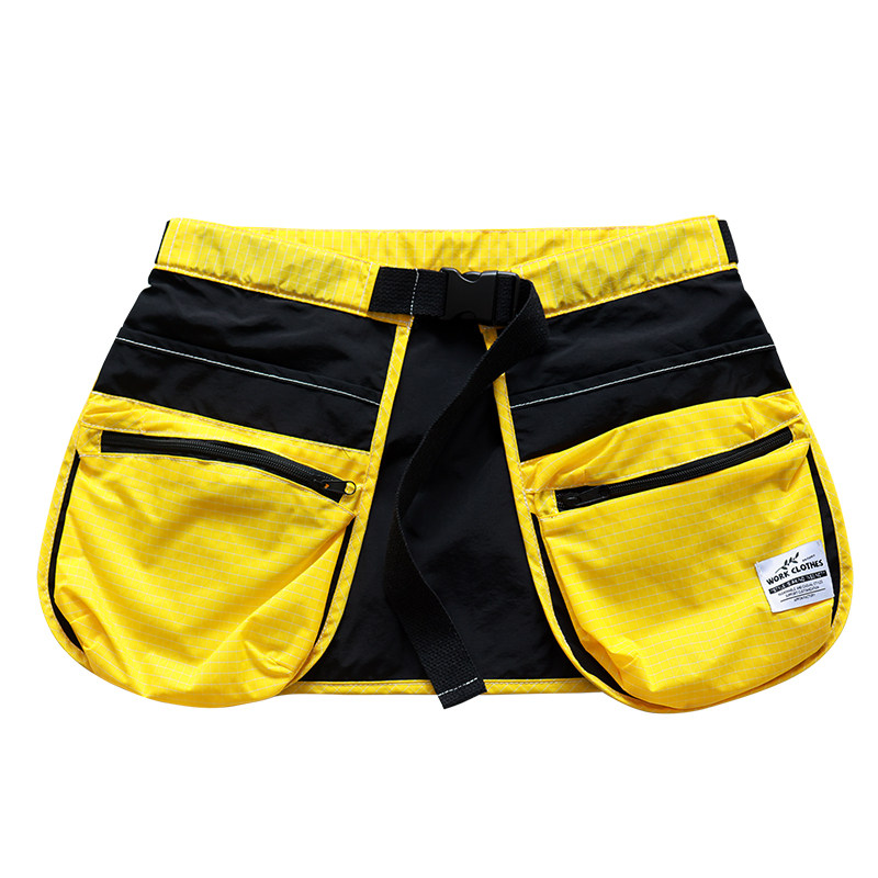 Trendy outdoor multi-functional multi-pocket short apron half