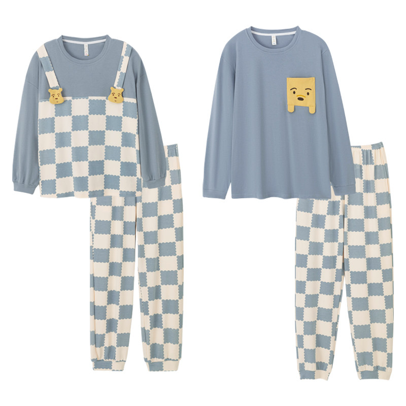 芬腾可安情侣睡衣秋冬款纯棉长袖套装男女卡通小熊口袋家居服套装,淘宝优惠券,粉丝福利购,淘宝优惠卷
