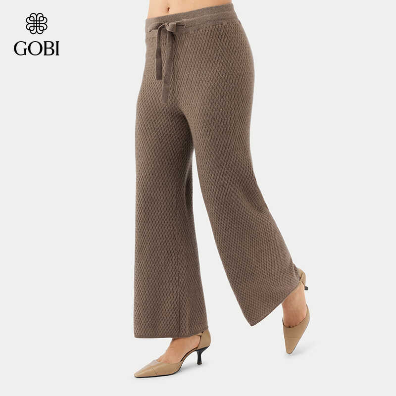 GOBI戈壁秋冬简约纯色时尚百搭女士羊绒针织休闲裤WK0919 - 图0