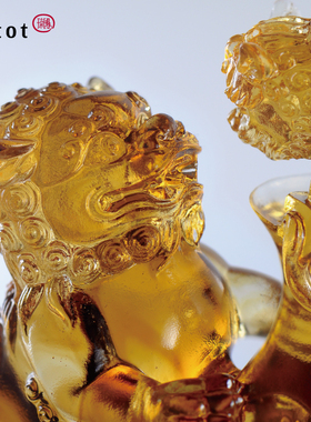 tittot中式琉璃狮子桌面摆件