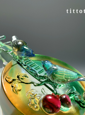 桌面摆件琉园琉璃装饰送礼中式