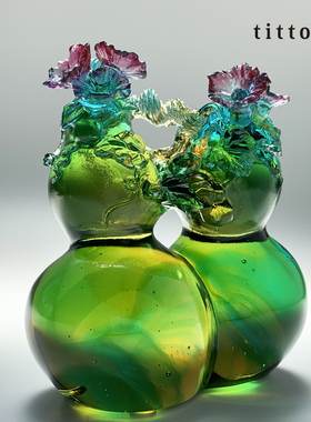 tittot中式琉璃葫芦摆件生日礼物