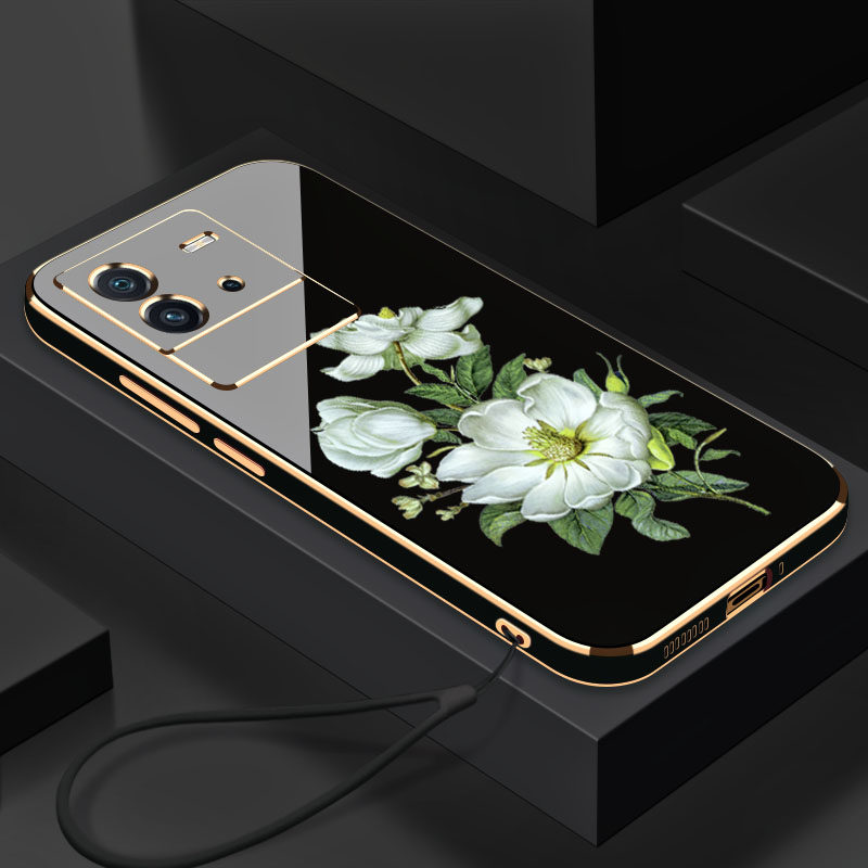 电镀茉莉花IQOONEO6手机壳全包镜头VIVOIQOO硅胶防摔Neo6se个性简约iQooNeo6SE时尚创意vivo软壳保护套外壳