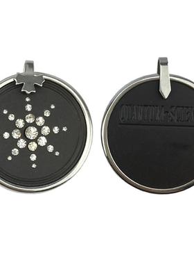 外贸品质Quantum Pendant不锈钢镶钻吊坠火山石负离子能量吊坠