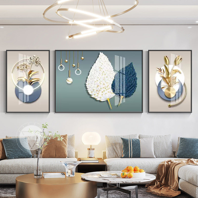 轻奢客厅装饰画大气沙发背景墙挂画高级感墙画三联画现代简约壁画,淘宝优惠券,粉丝福利购,淘宝优惠卷