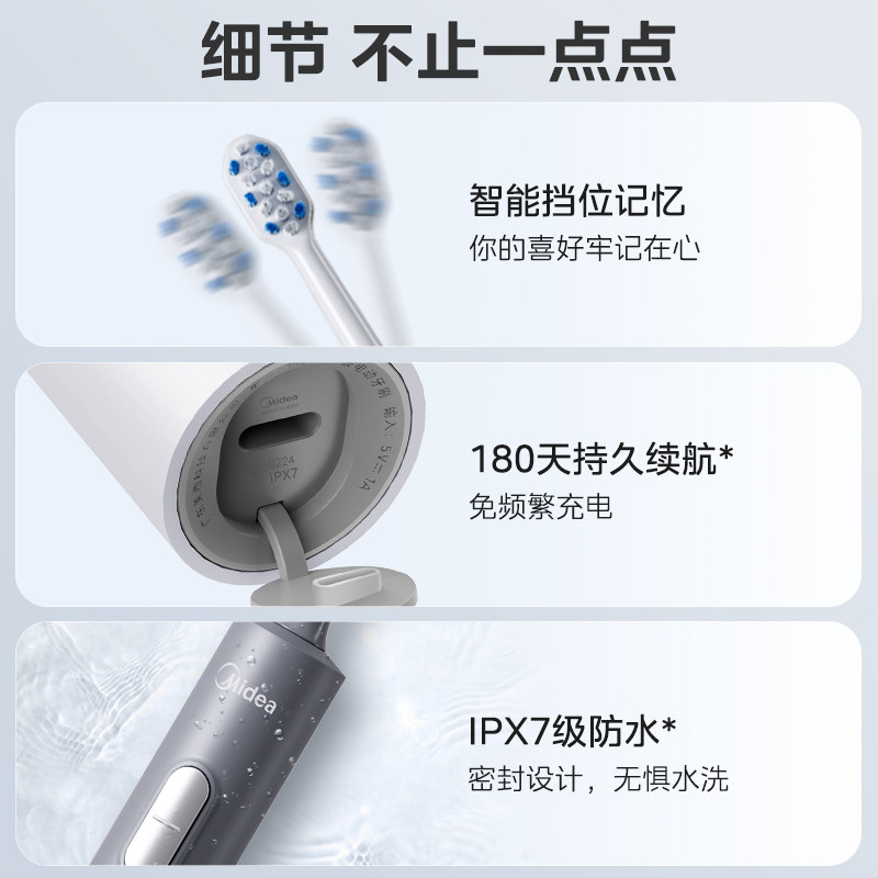 美的电动牙刷成人男款女士全自动智能声波软毛刷情侣套装礼物礼盒,淘宝优惠券,粉丝福利购,淘宝优惠卷