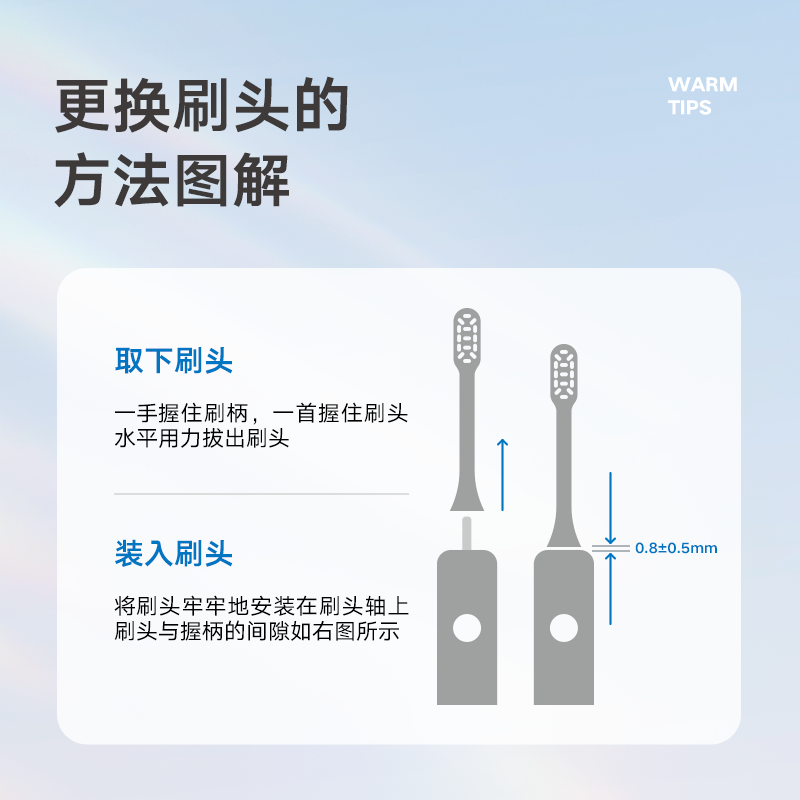 美的电动牙刷原装刷头3支/2支替换装适配S1P/M1/M2/SS/S2/S5 - 图3