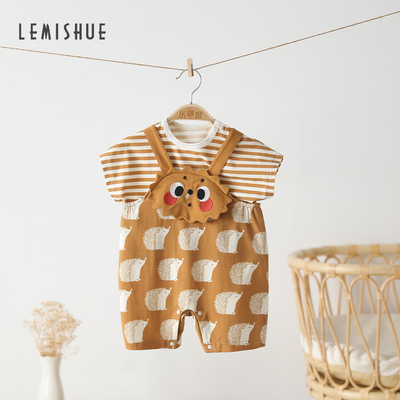 LEMISHUE乐咪鼠宝宝连体衣夏季的确凉哈衣爬服新生婴儿儿衣服夏天