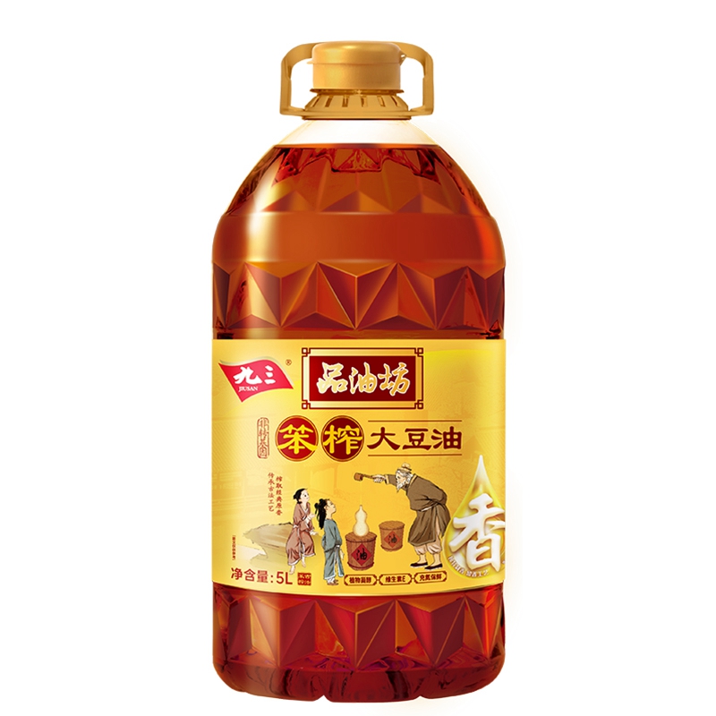 九三非转基因食用油品油坊大豆油5L古法笨榨压榨5升东北特产