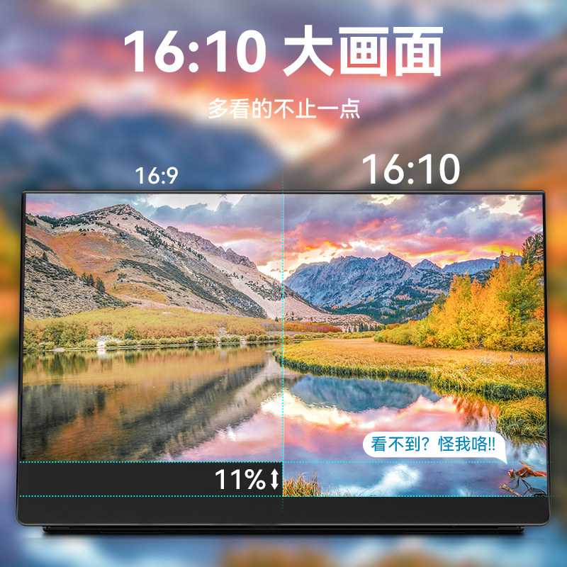 Ehomewei便携式显示器16寸LGQLED手机电脑switch2.5K外接拓展屏幕_虎窝淘
