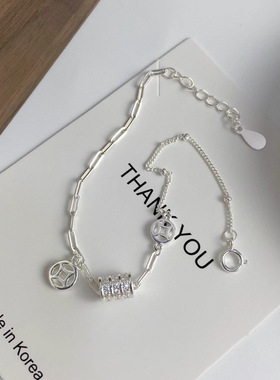 韩版小众设计镶钻钱币女手链女轻奢风时尚个性精致百搭高级感手饰