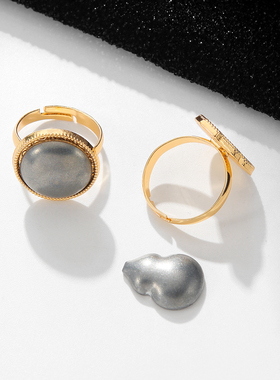 diy宋锦开口戒指底托配件指环女