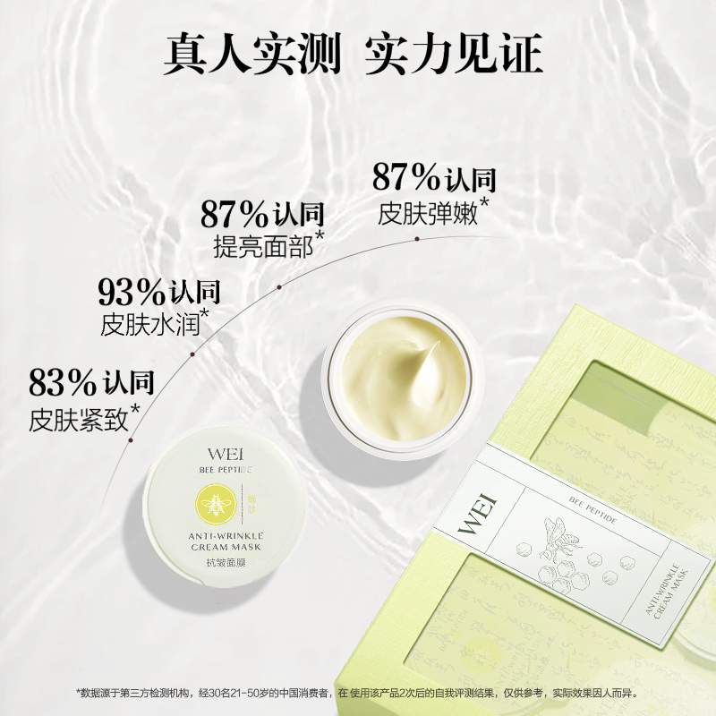 WEI蔚蓝之美蜂肽紧致抗皱淡纹涂抹面膜抗初老补水熬夜急救泥膜