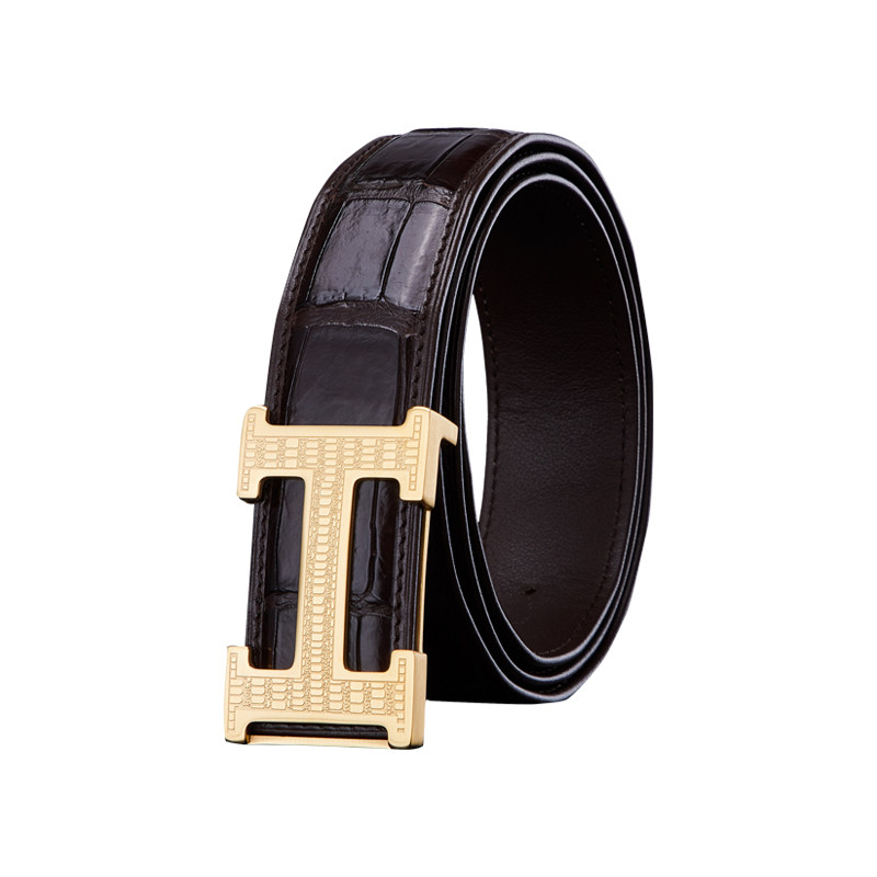 【钢扣】Callin Kennedy泰国鳄鱼皮男士皮带平滑2025新款真皮腰带,淘宝优惠券,粉丝福利购,淘宝优惠卷