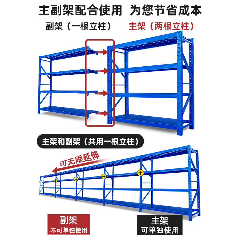 货架置物架多层仓储仓库重型桌架家用可调节加厚地下室多功能铁架 - 图2