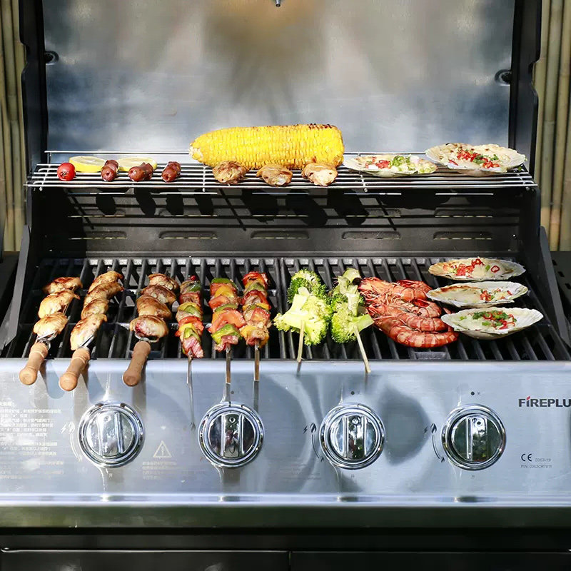 户外大号美式烤肉bbq不锈钢烧烤炉 fireplus烧烤炉/烤架
