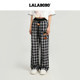 ຫົວຫມີ plaid ກາງເກງສີດໍາ