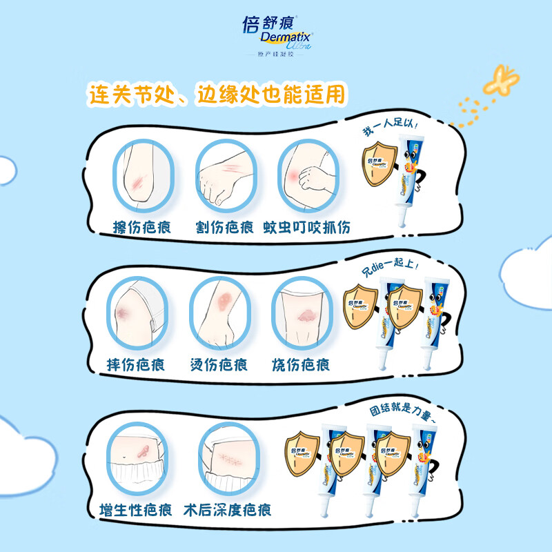 dermatix倍舒痕儿童祛疤膏15g脸部儿童专用修复凝胶祛疤膏小恐龙 - 图2