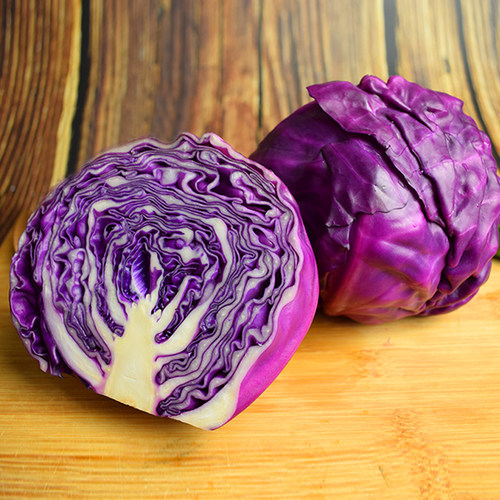 紫甘蓝650g 紫包菜球紫色红椰菜西餐蔬菜生菜轻食沙拉食材5件包邮 - 图1