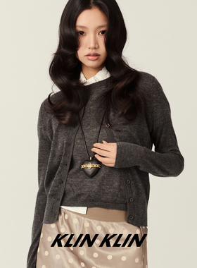 KLINKLIN黑檀木爱心十字花十字架长款项链女毛衣链黑绳夸张配衣服