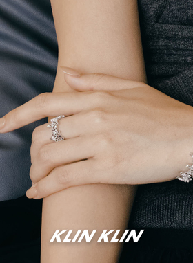 KLINKLIN蕾丝十字花戒指开口设计感原创搭配送礼物轻奢精致